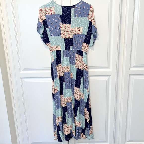 Hayden Los Angeles Patchwork Floral Boho Maxi Dress Prairie Cottagecore S - Picture 8 of 9